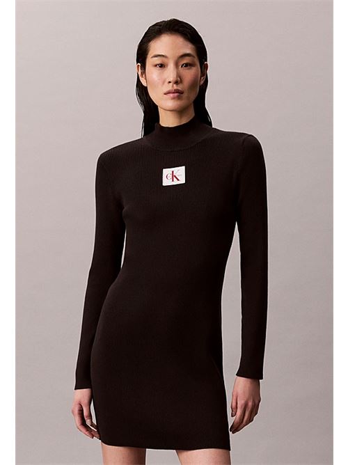 ls t neck mini dress CALVIN KLEIN JEANS | LV047D308GUB1